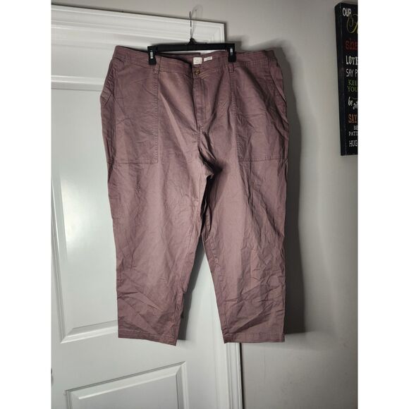 a new day Pants - A New Day Stretch Utility Crop Pants – Size 24W – Mauve/Purple